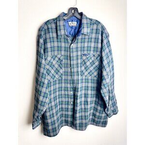 Backpacker Lined Lightweight Plaid Shirt Jacket Shacket Mens Blue Green